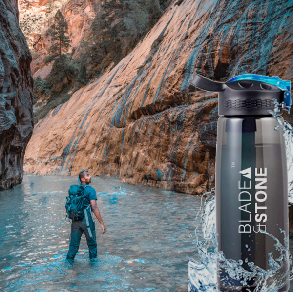 Filter Water Bottle with Squeeze Travel Bag - Image 3